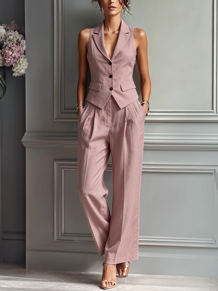 Amelie | Linen Vest Set
