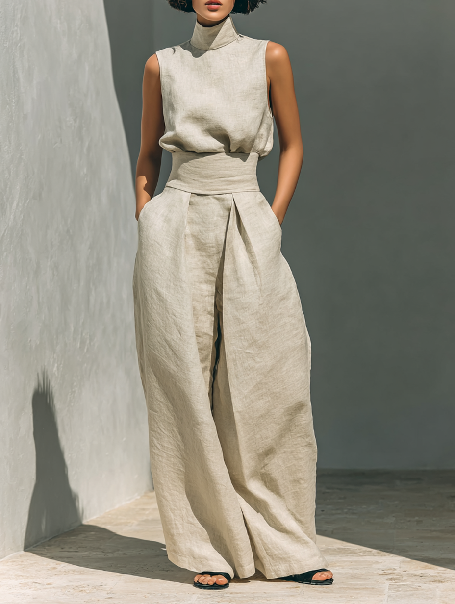 Claudette | Linen Blouse Set