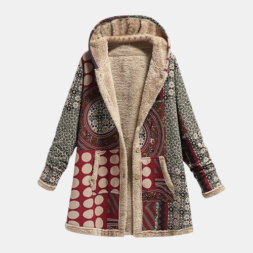 Scarlet | Burgundy Geometric Coat — Final Edit