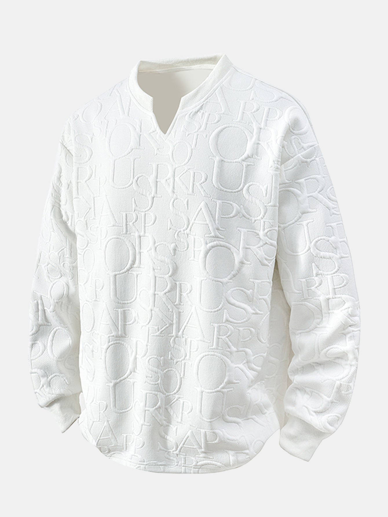 V-Neck Sweater with Jacquard Letters