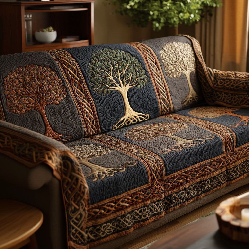 Roots of Nature Quilted Sofa Cover