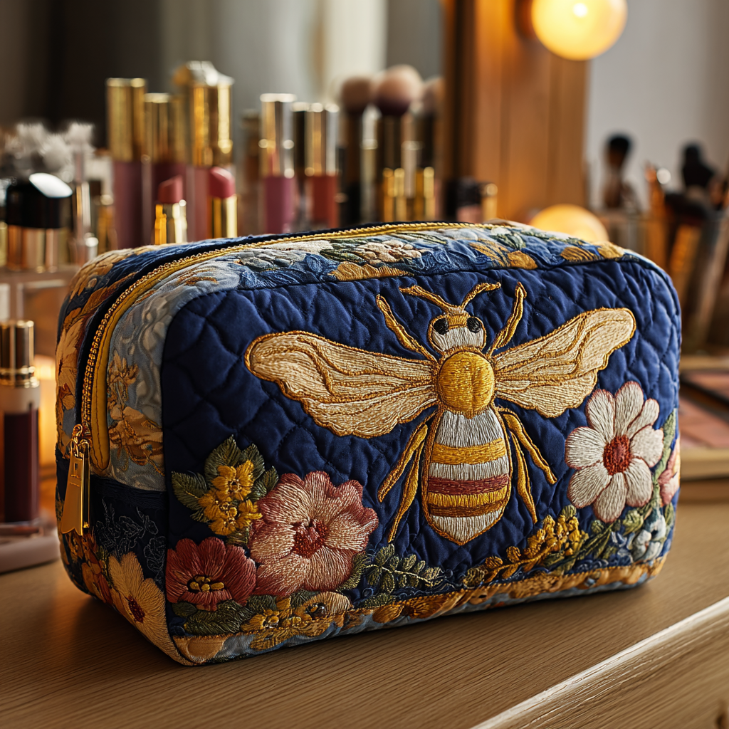 Bee Blossom Garden Quilted Toiletry Bag