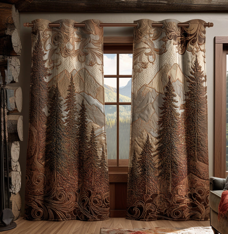 Forest Landscape Quilted Curtains