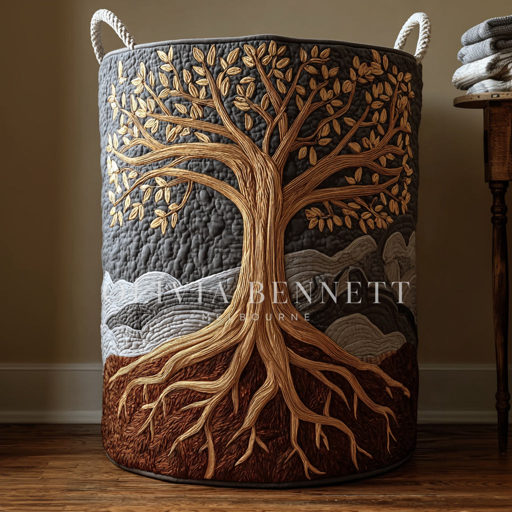 Tree of Life | Quilted Storage Basket