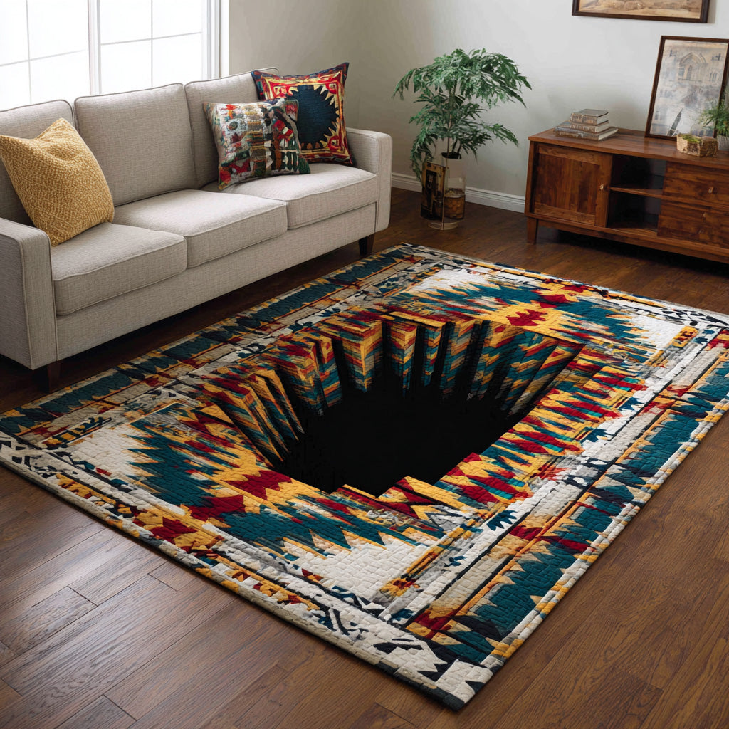 Geometric Depth Illusion Quilted Area Rug