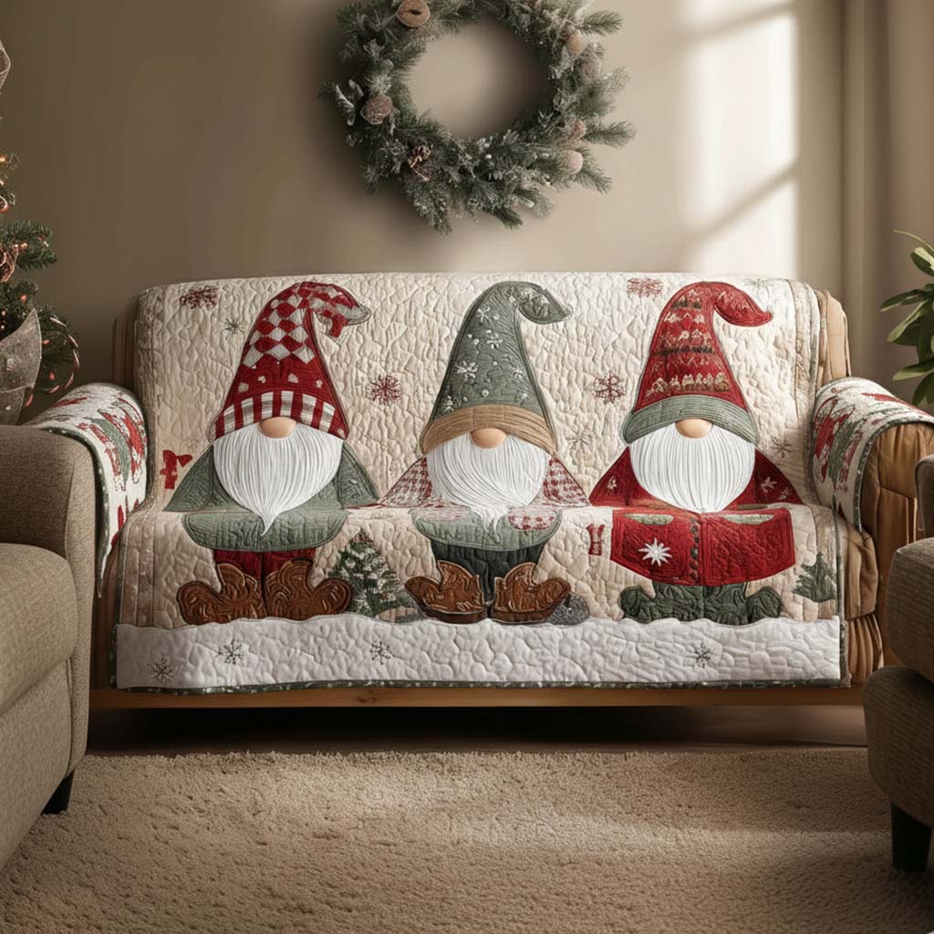 Gnome Fantasyland Quilted Sofa Cover