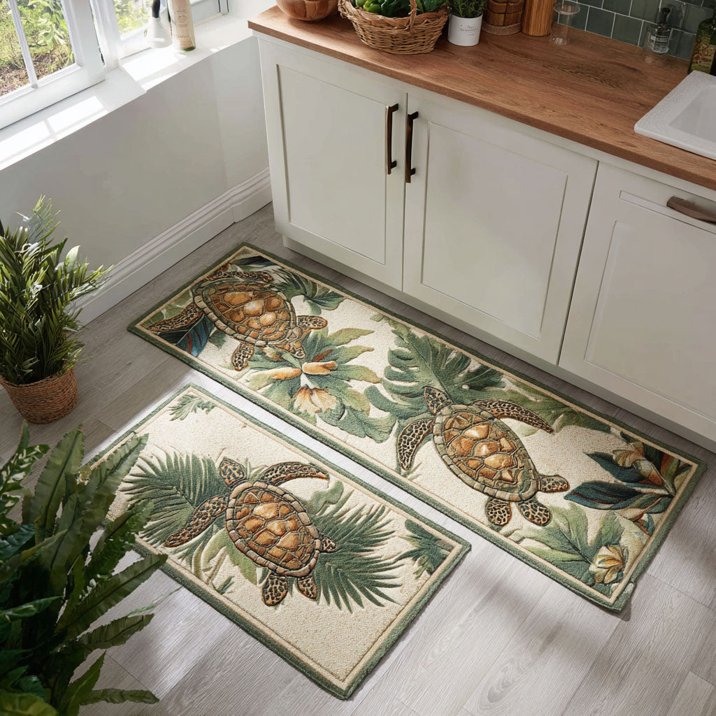 Tropical Tiki Quilted Kitchen Mat Set