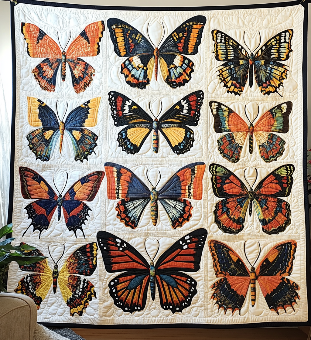 Butterflies in Bloom Quilted Wall Art