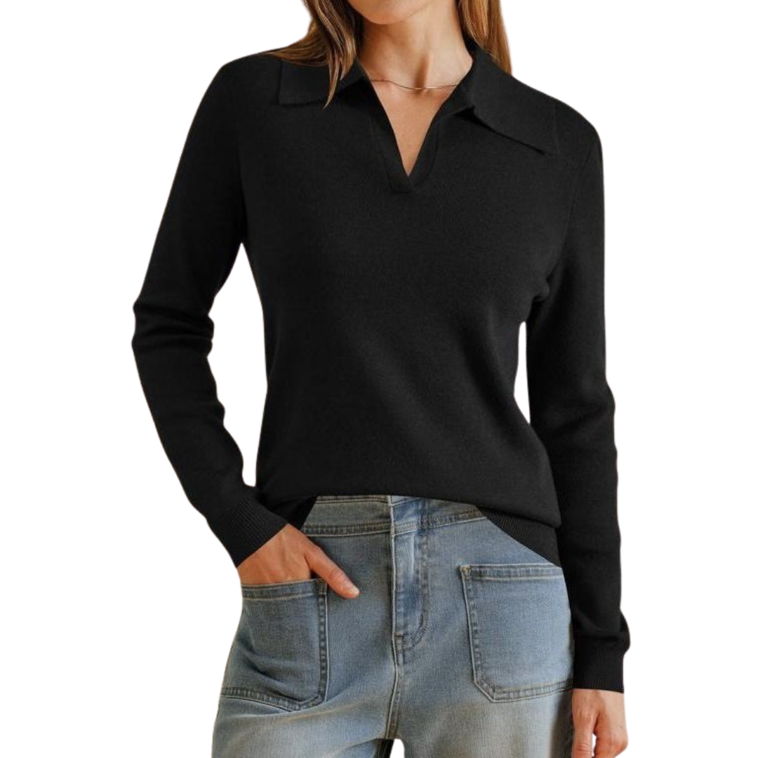 Vera | Classic Knit Polo Sweater