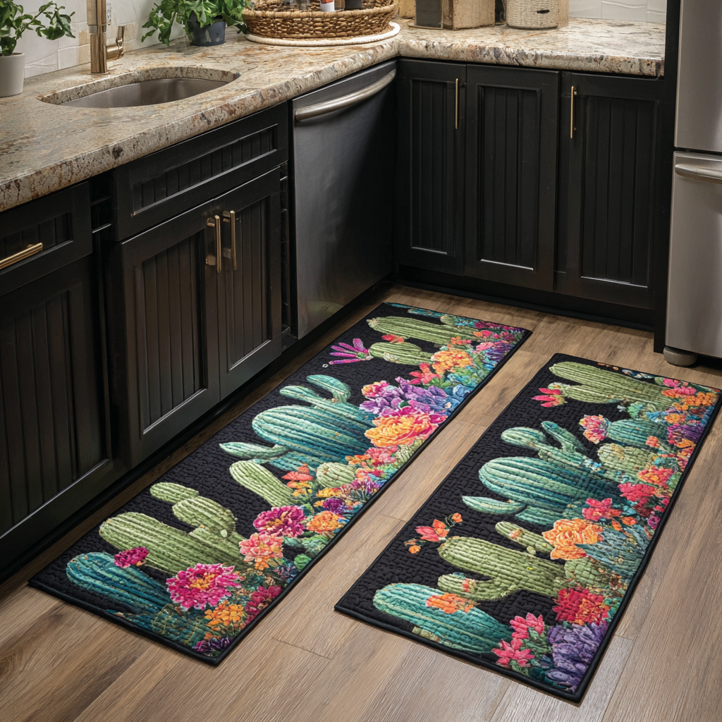 In Bloom Quilted Kitchen Mat Set