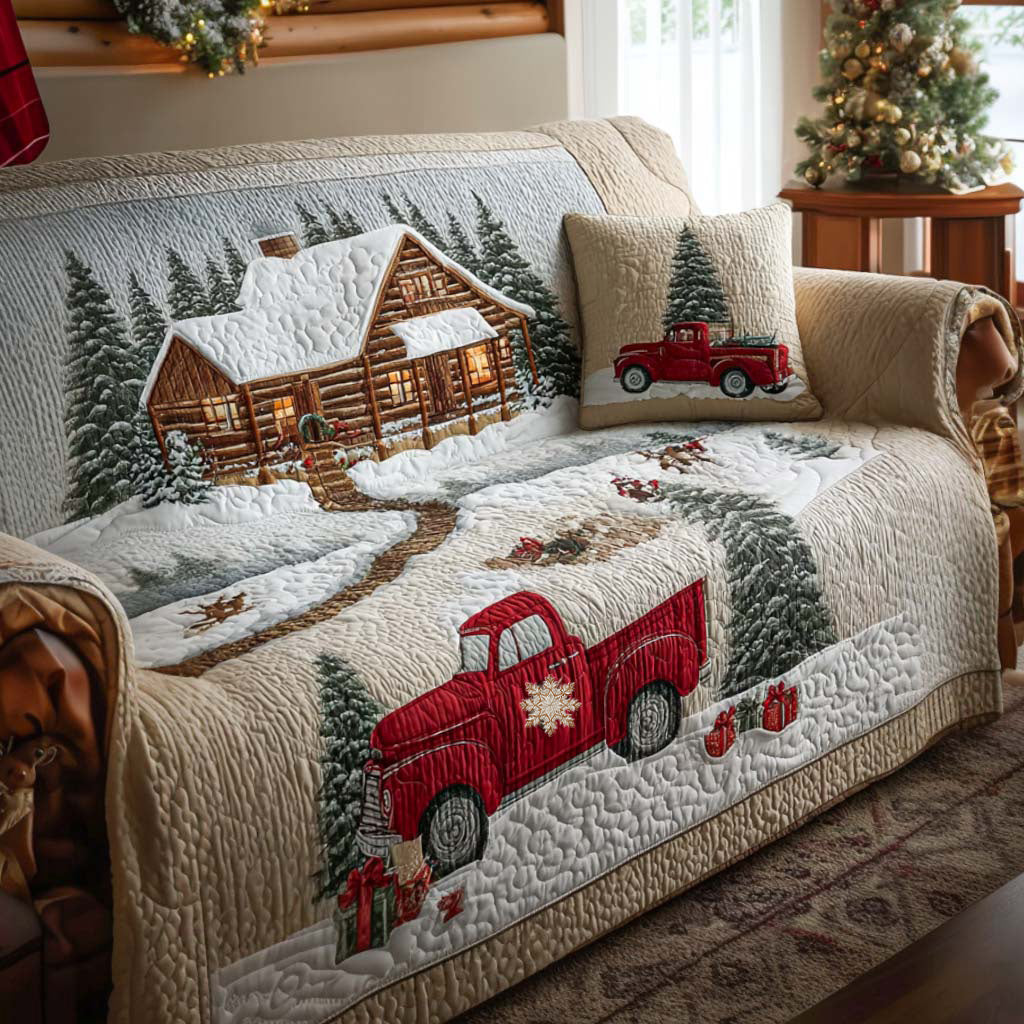 Snow Light Quilted Sofa Cover