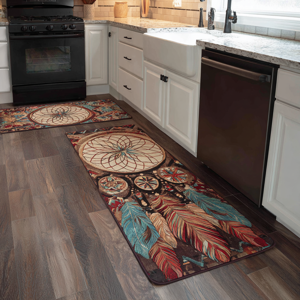 Earth Tones Quilted Kitchen Mat Set