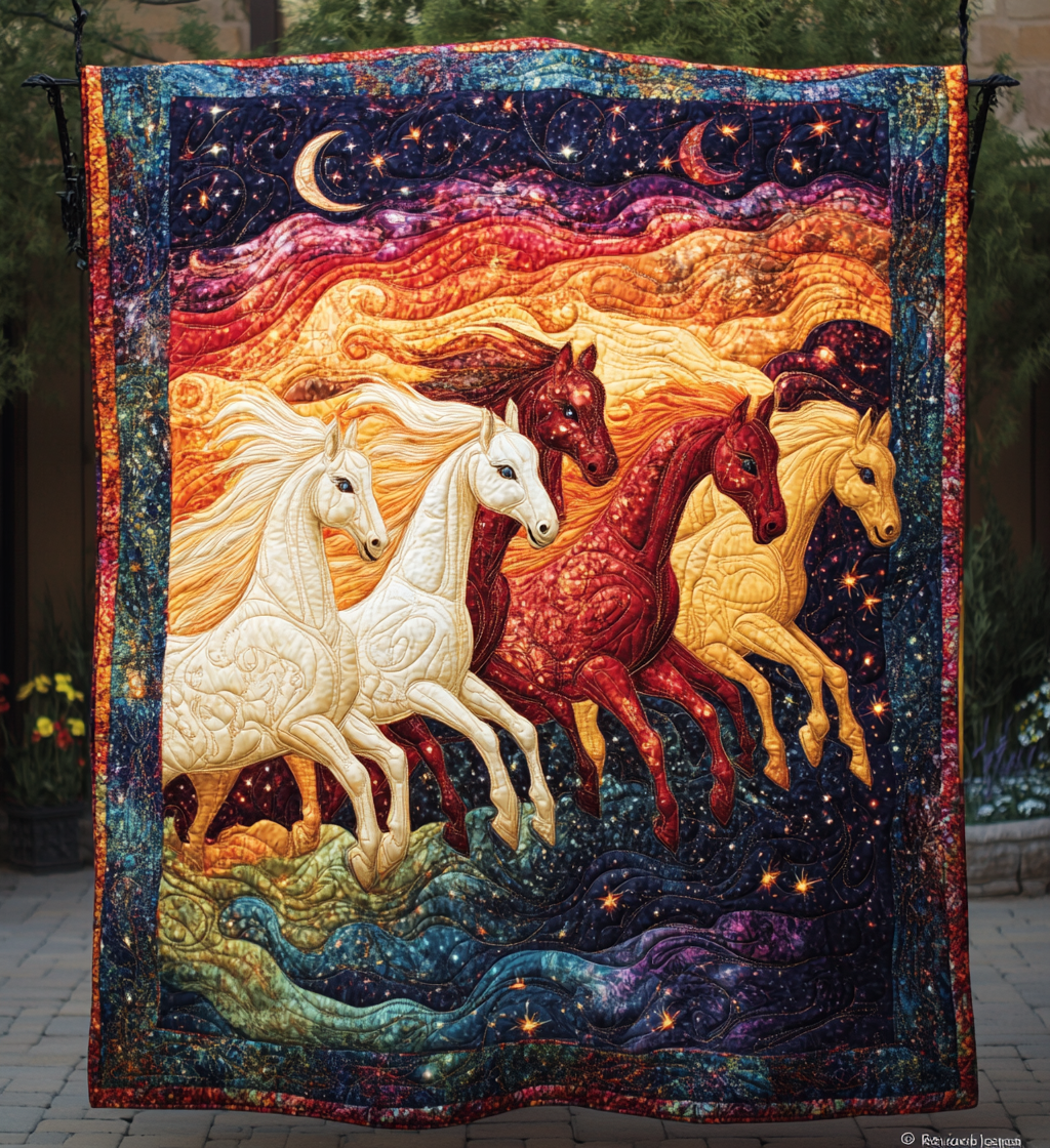 Aurora Horses Quilted Wall Art