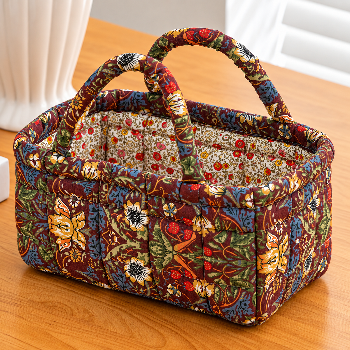AUTUMNBLOOM | HERITAGE FLORAL QUILTED STORAGE BASKET