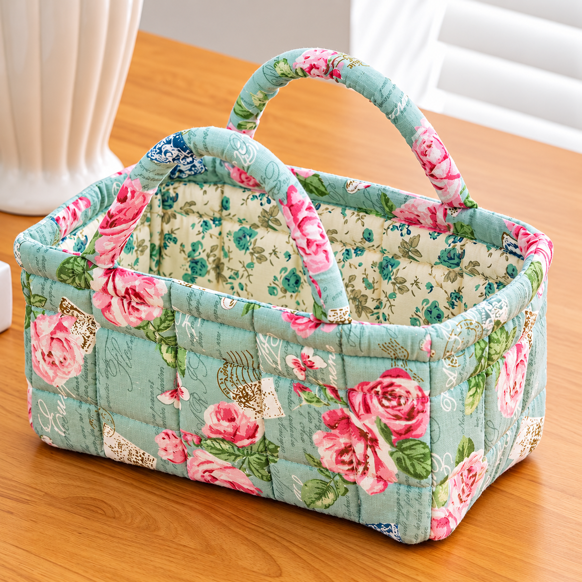 ROSEMEADOW | SAGE ROSE QUILTED STORAGE BASKET