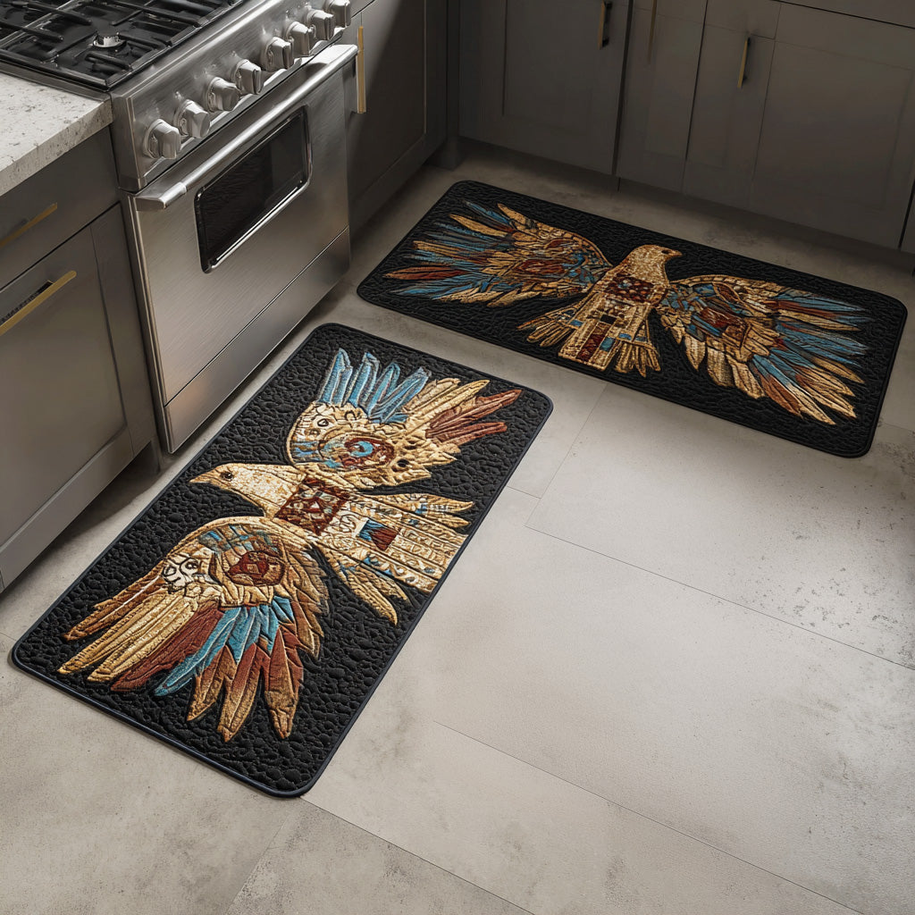 Spirit Eagle Quilted Kitchen Mat Set