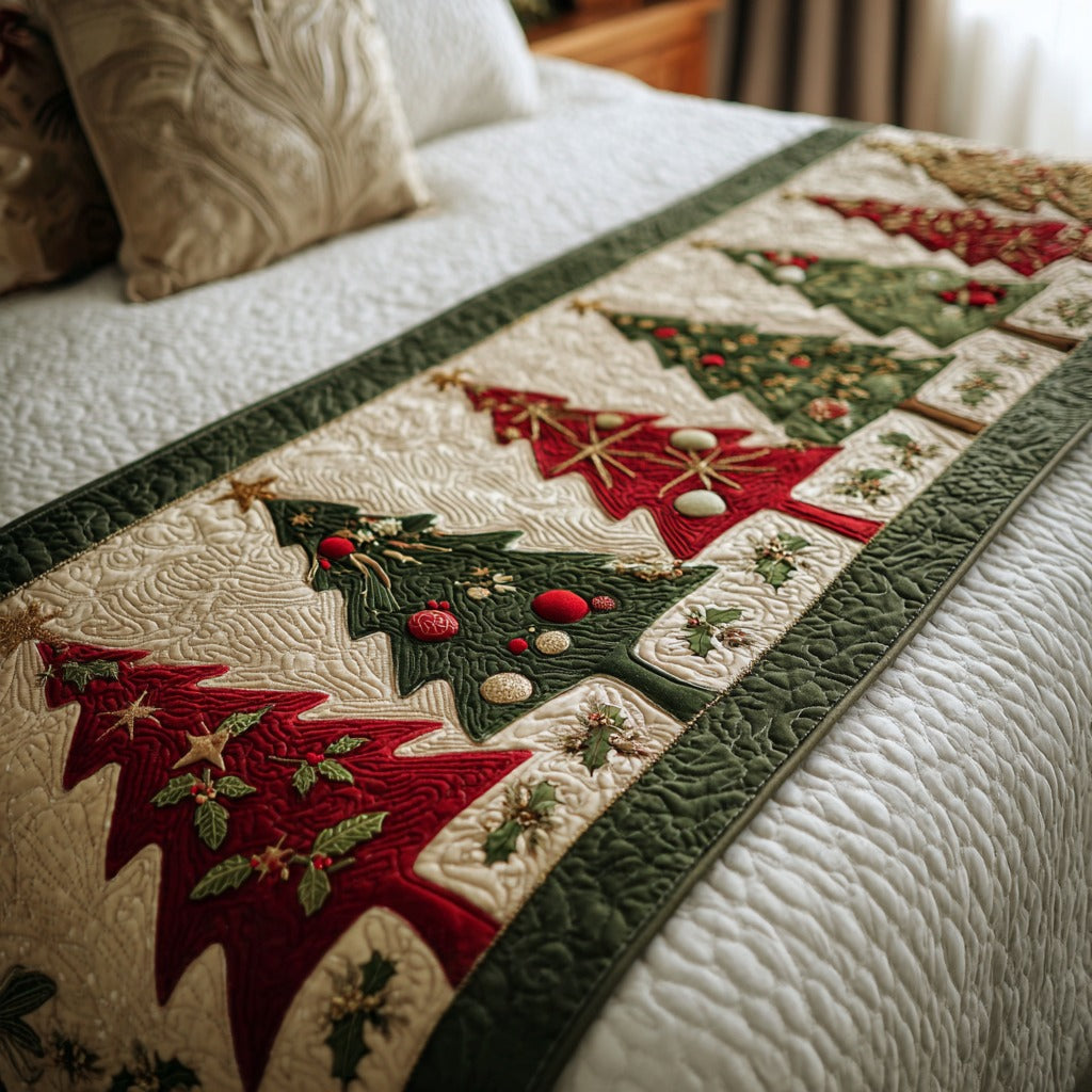 Holly Forest Quilted Bed Runner
