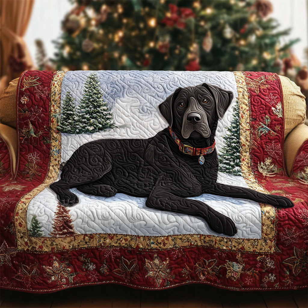 Black Labrador Quilted Sofa Cover