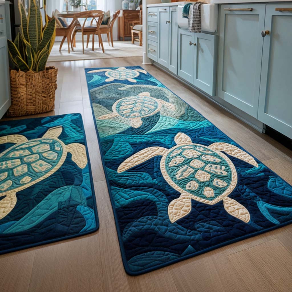 Tropical Vibes Quilted Kitchen Mat Set