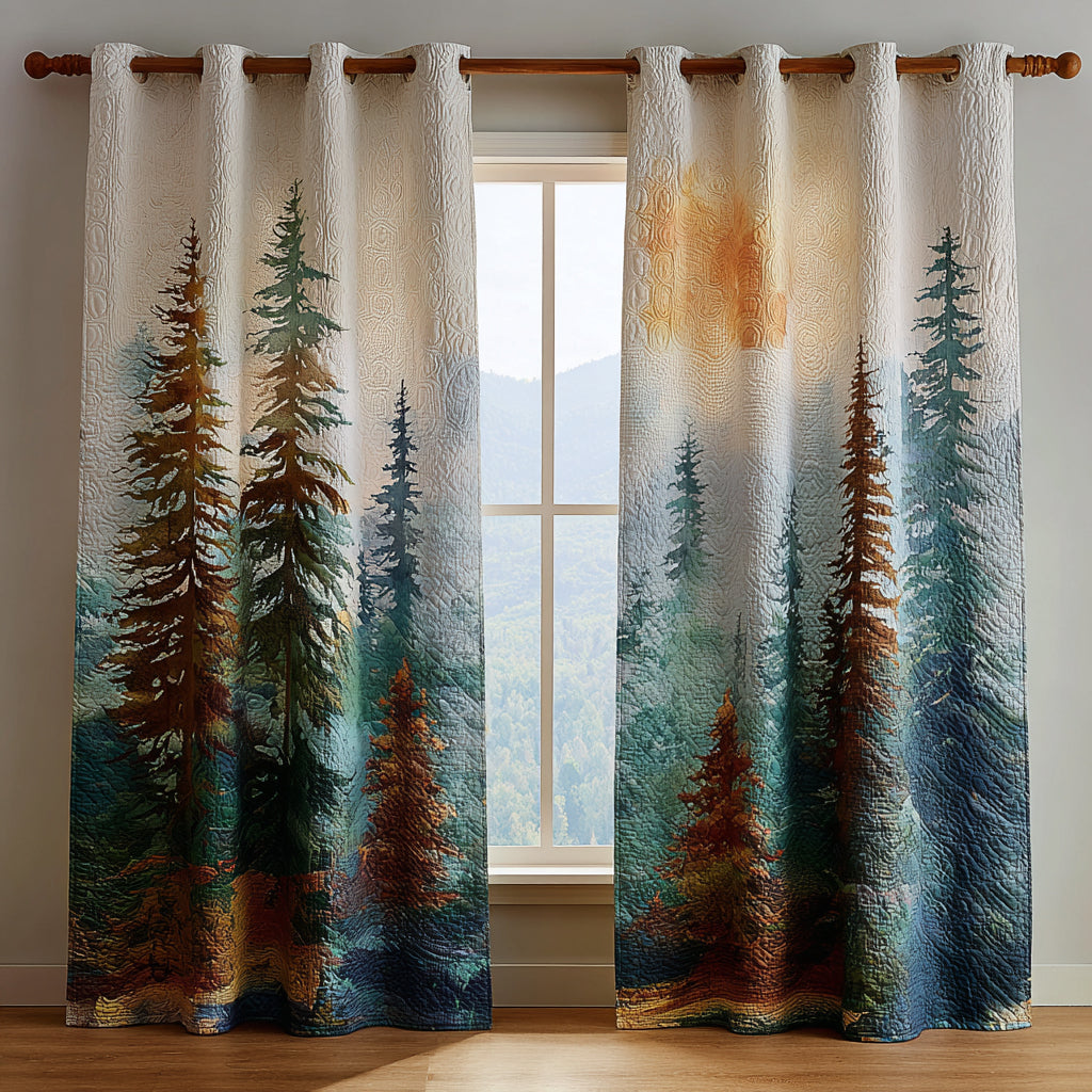Misty Forest Quilted Curtains