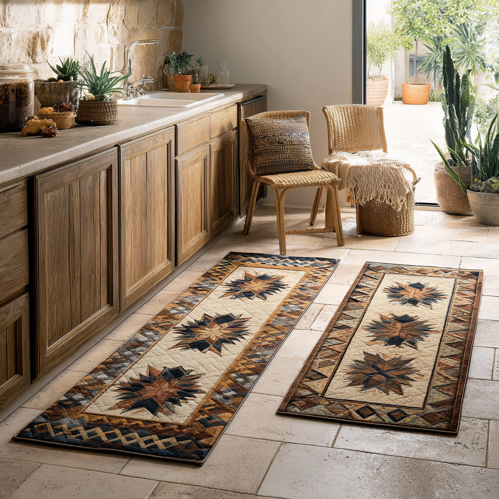 Amber Dawn Quilted Kitchen Mat Set