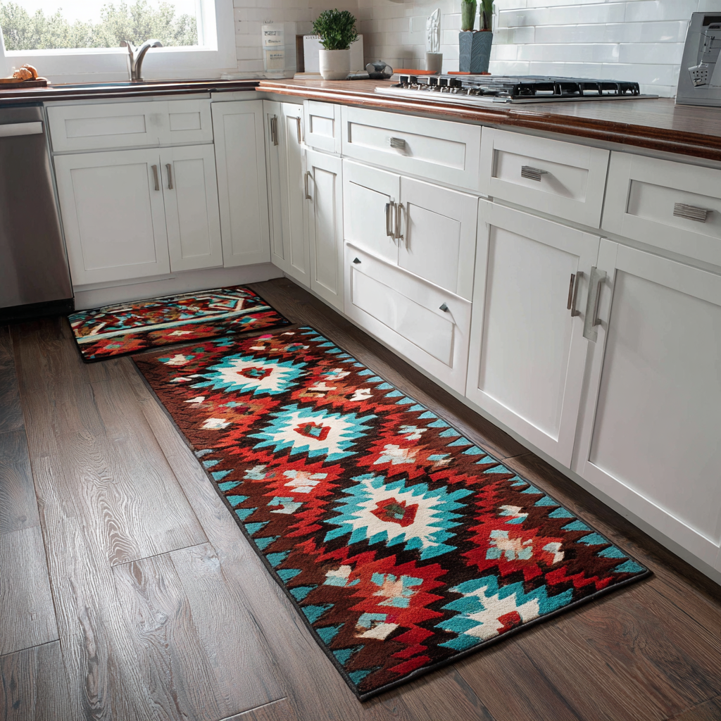 Warm Stones Quilted Kitchen Mat Set