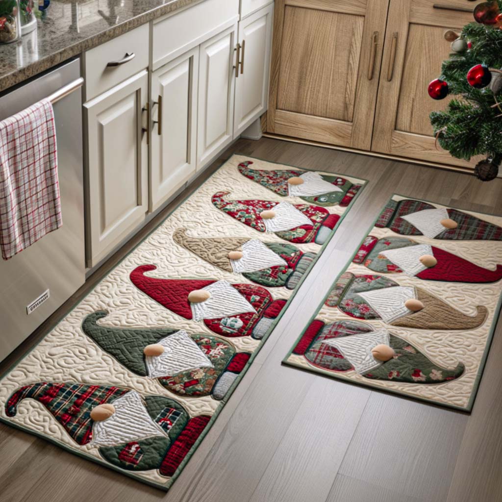 Christmas Eve Quilted Kitchen Mat Set