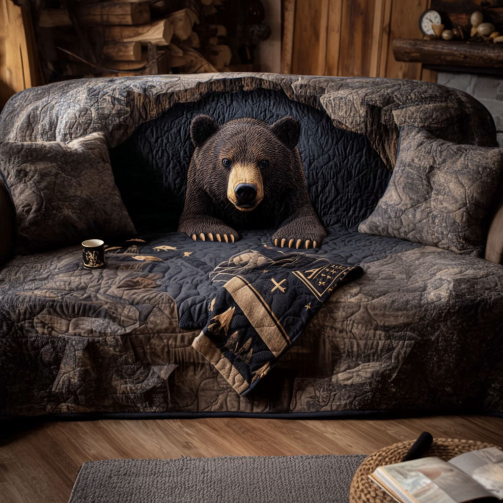 Midnight Forest Quilted Sofa Cover