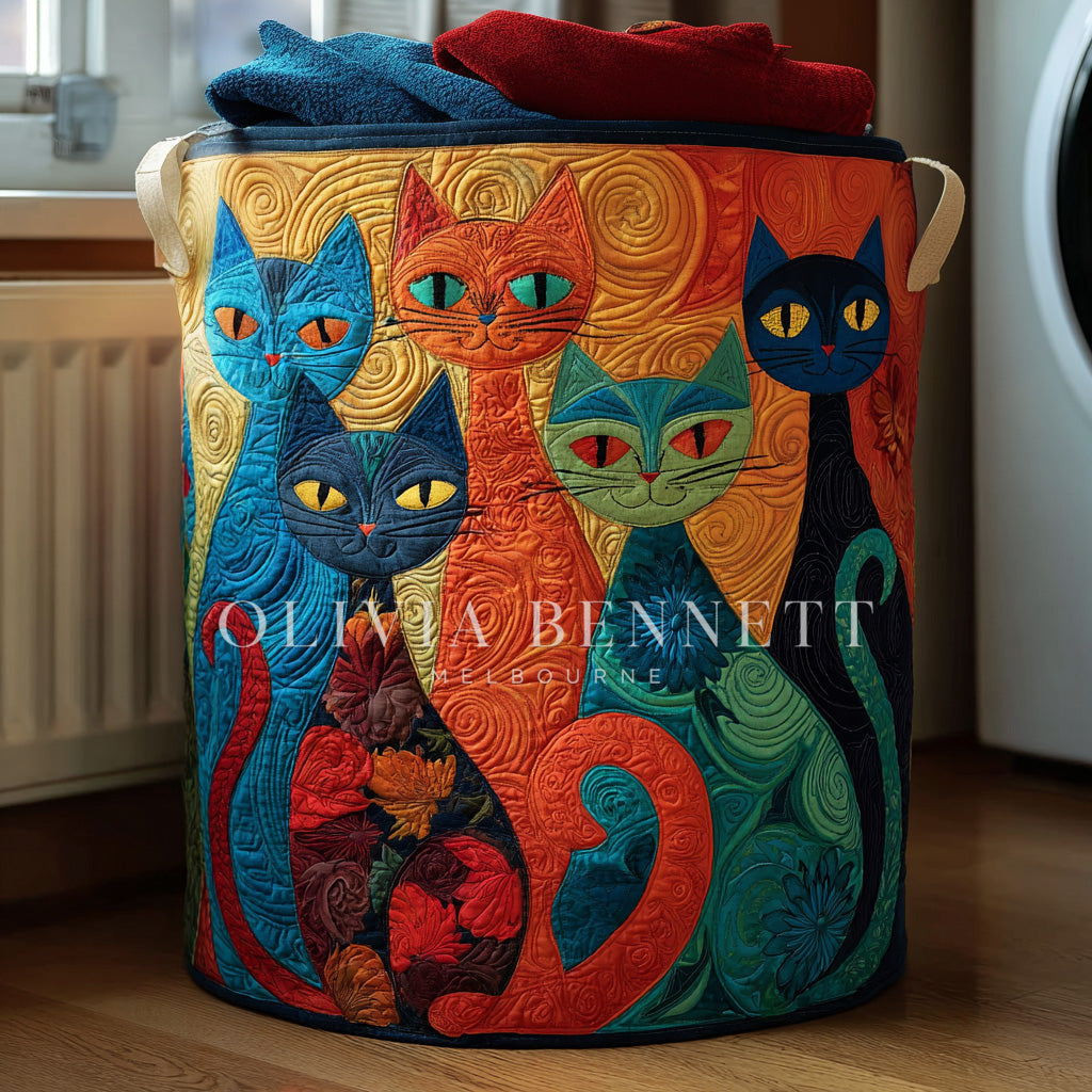 Cat Quilted | Quilted Storage Basket