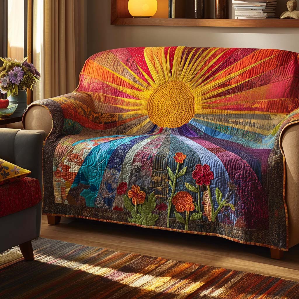 Wild Meadow Quilted Sofa Cover
