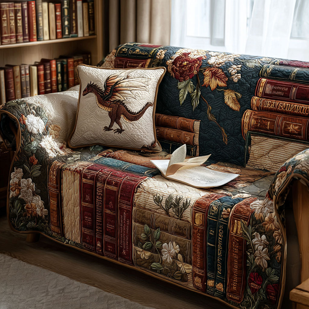 Dragon Reading Corner Quilted Sofa Cover