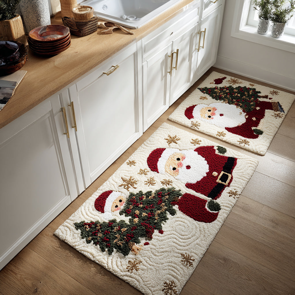 Christmas Journey Quilted Kitchen Mat Set