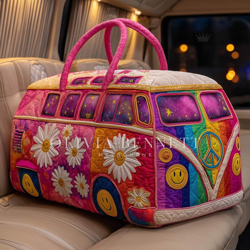 Happy Daisy Camper Quilted Duffle Bag