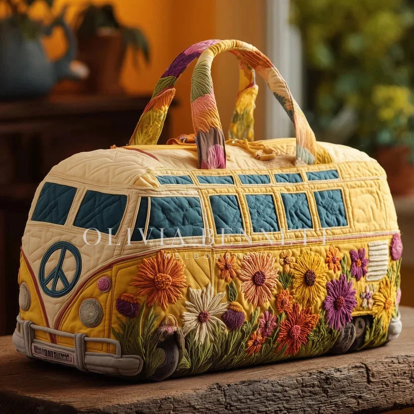 Golden Cottage Garden Quilted Duffle Bag