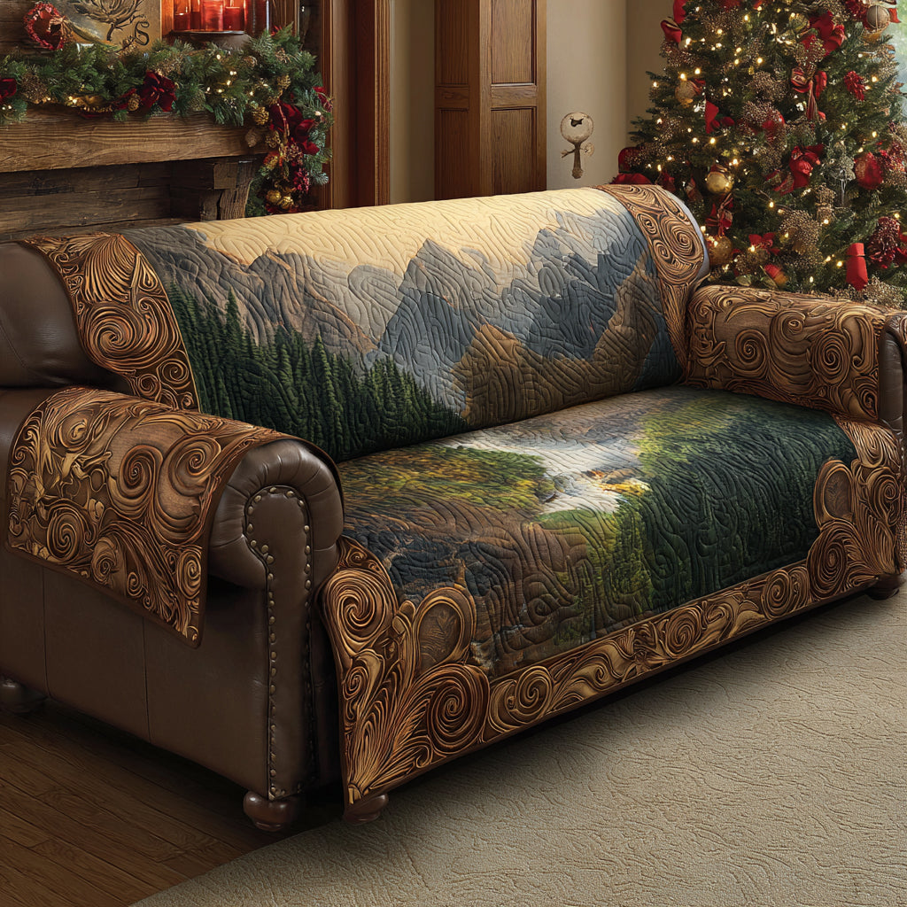 Still Forest Quilted Sofa Cover