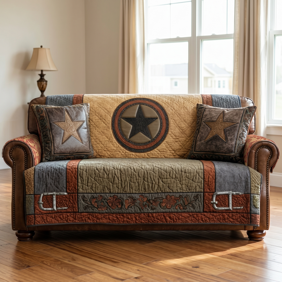 Texas Star Quilted Sofa Cover