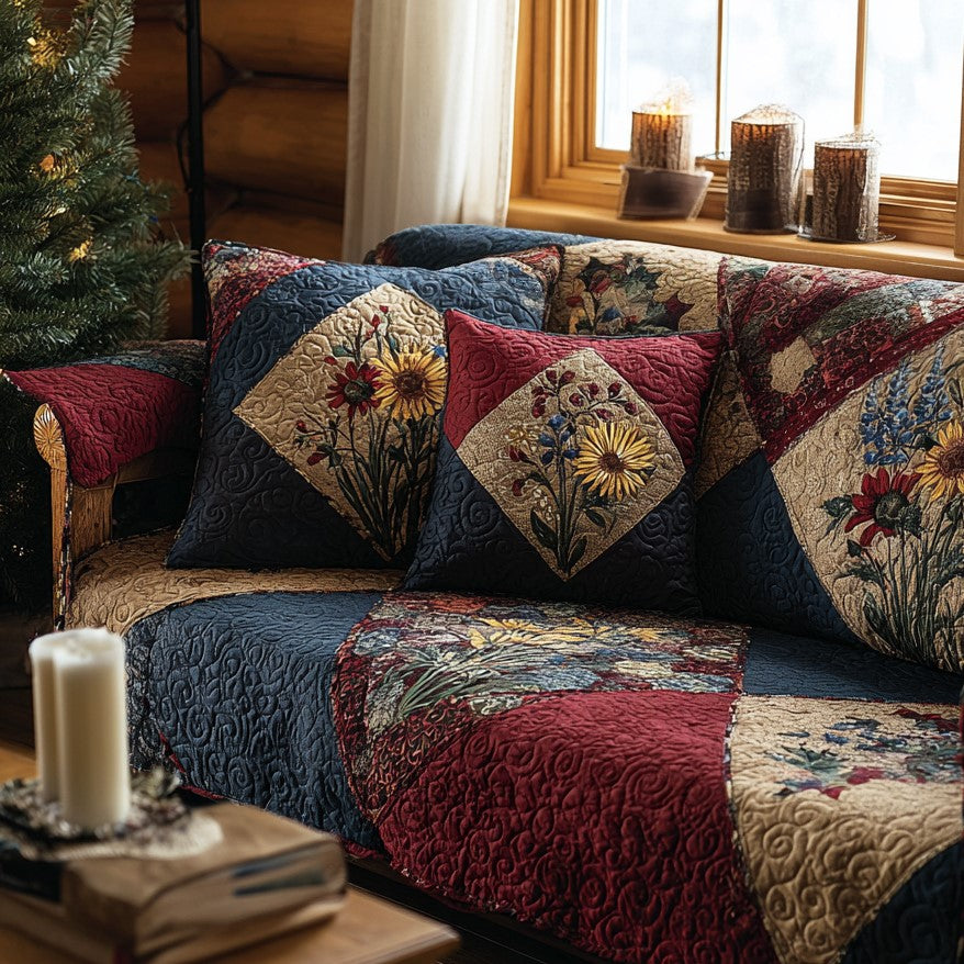 Autumn Harvest Quilted Sofa Cover