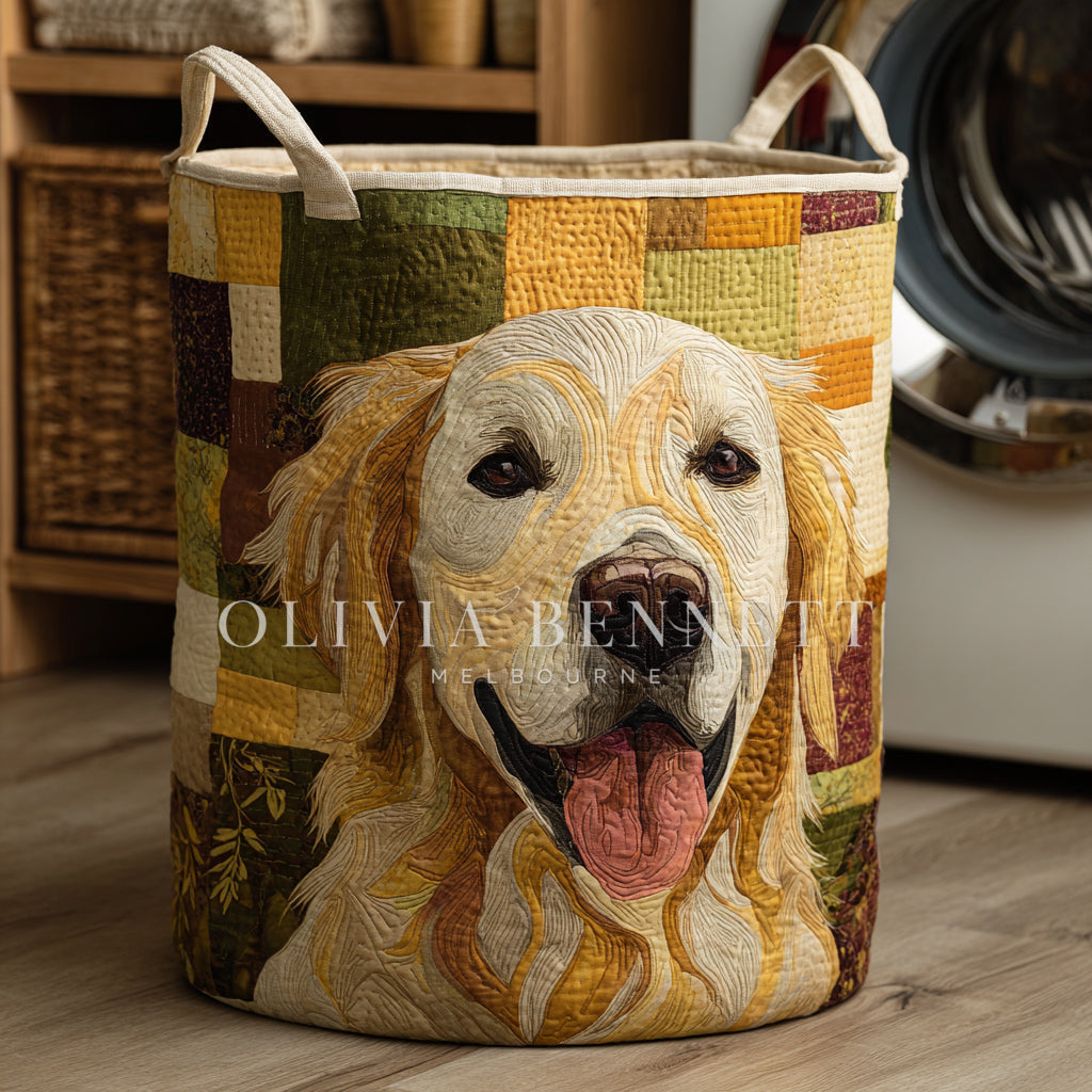Sunny | Happy Golden Retriever Laundry Basket