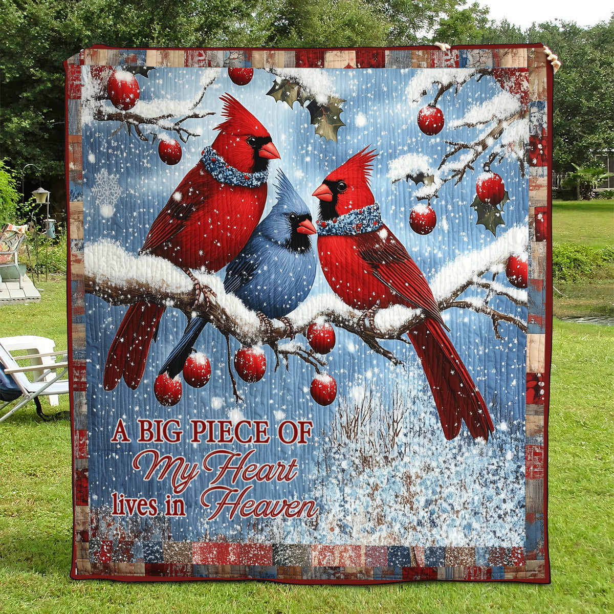 Bauble Birds Quilted Wall Art