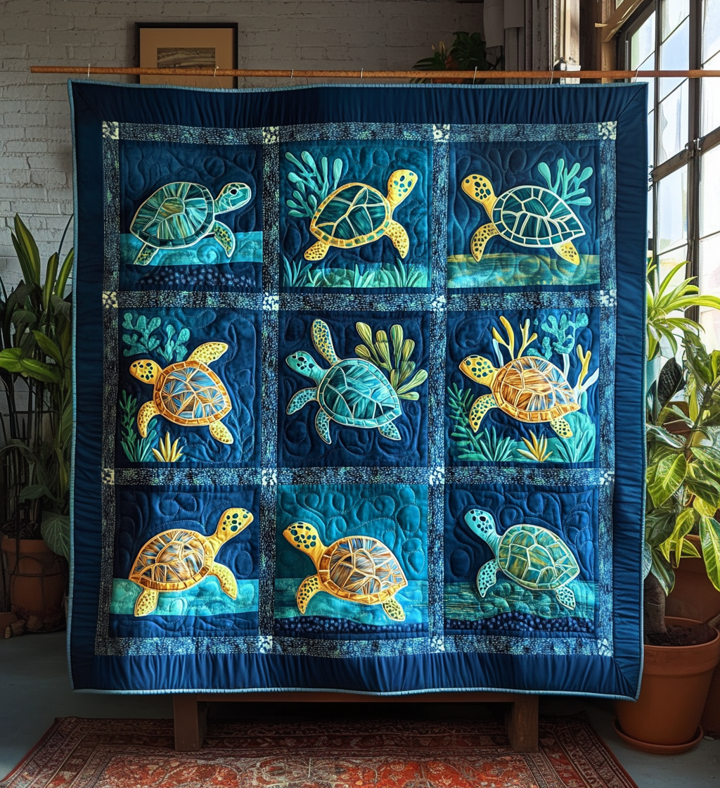 Dreamy Aquatic Quilted Wall Art
