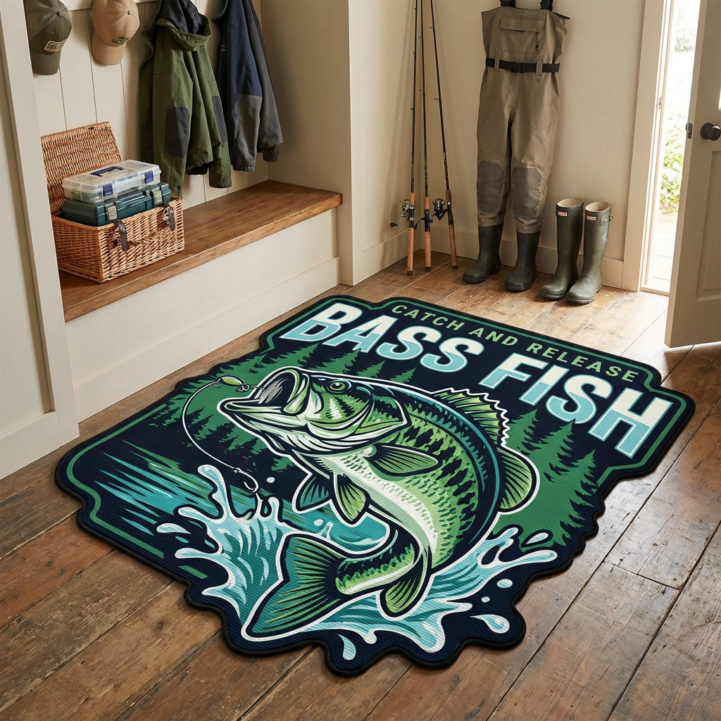 Fishing Splash Quilted Area Rug