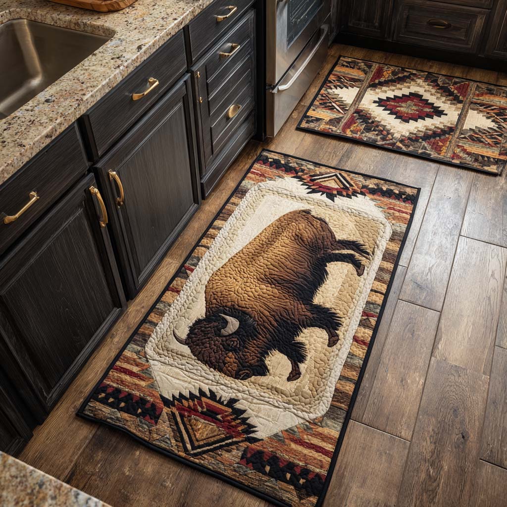 Bison Diamond Trail Quilted Kitchen Mat Set