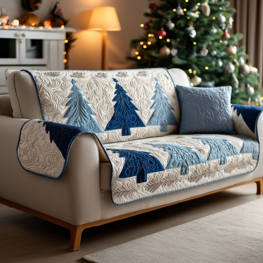 Winter Pines Quilted Sofa Cover