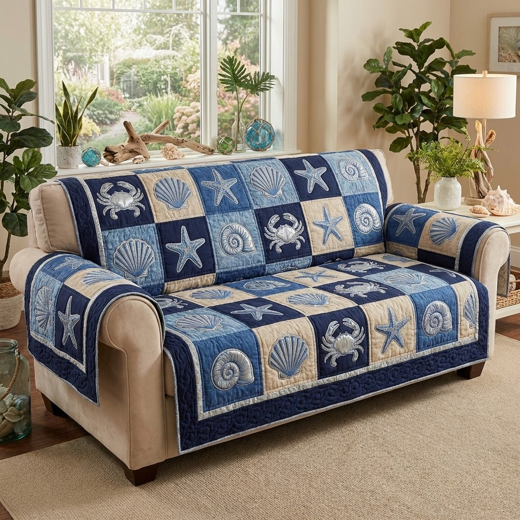 Charm of the Sea Quilted Sofa Cover