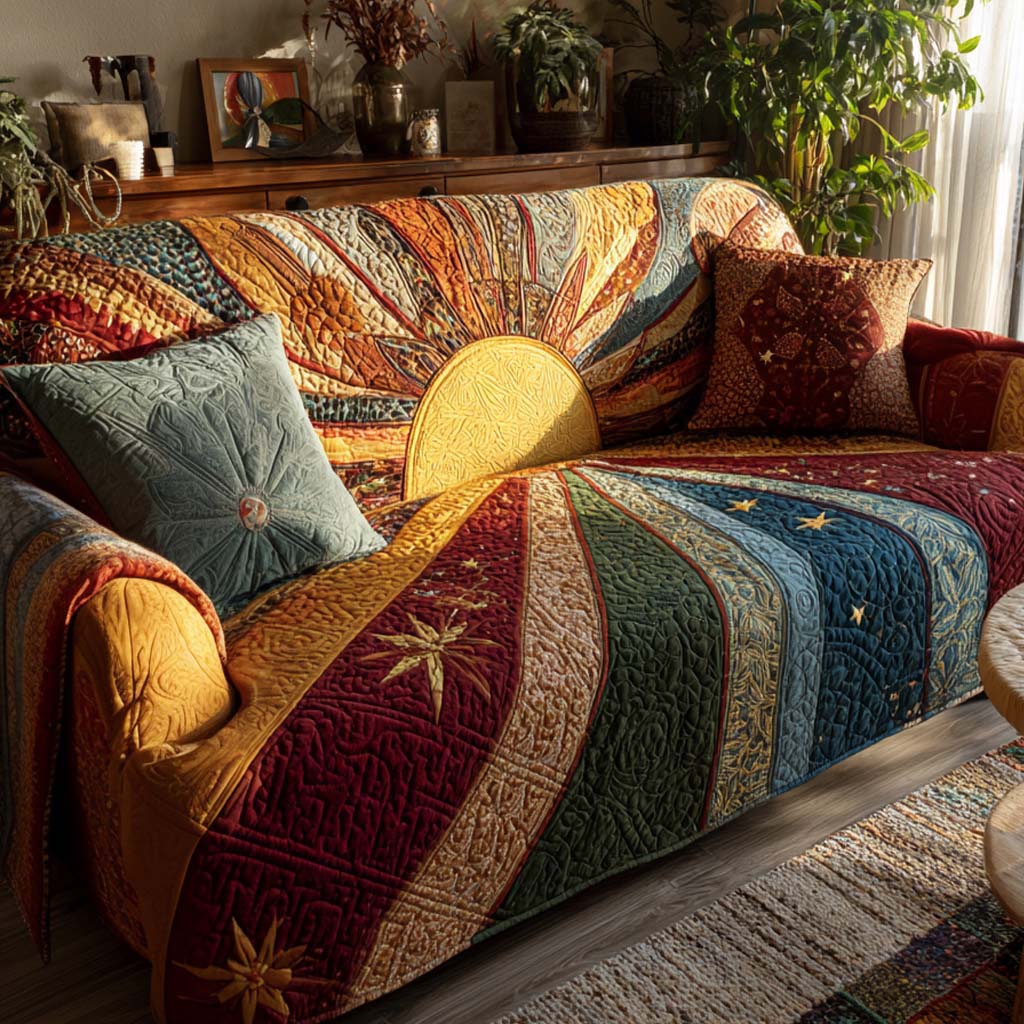 Patchwork Rustic All Dawn Quilted Sofa Cover – Kaelyn