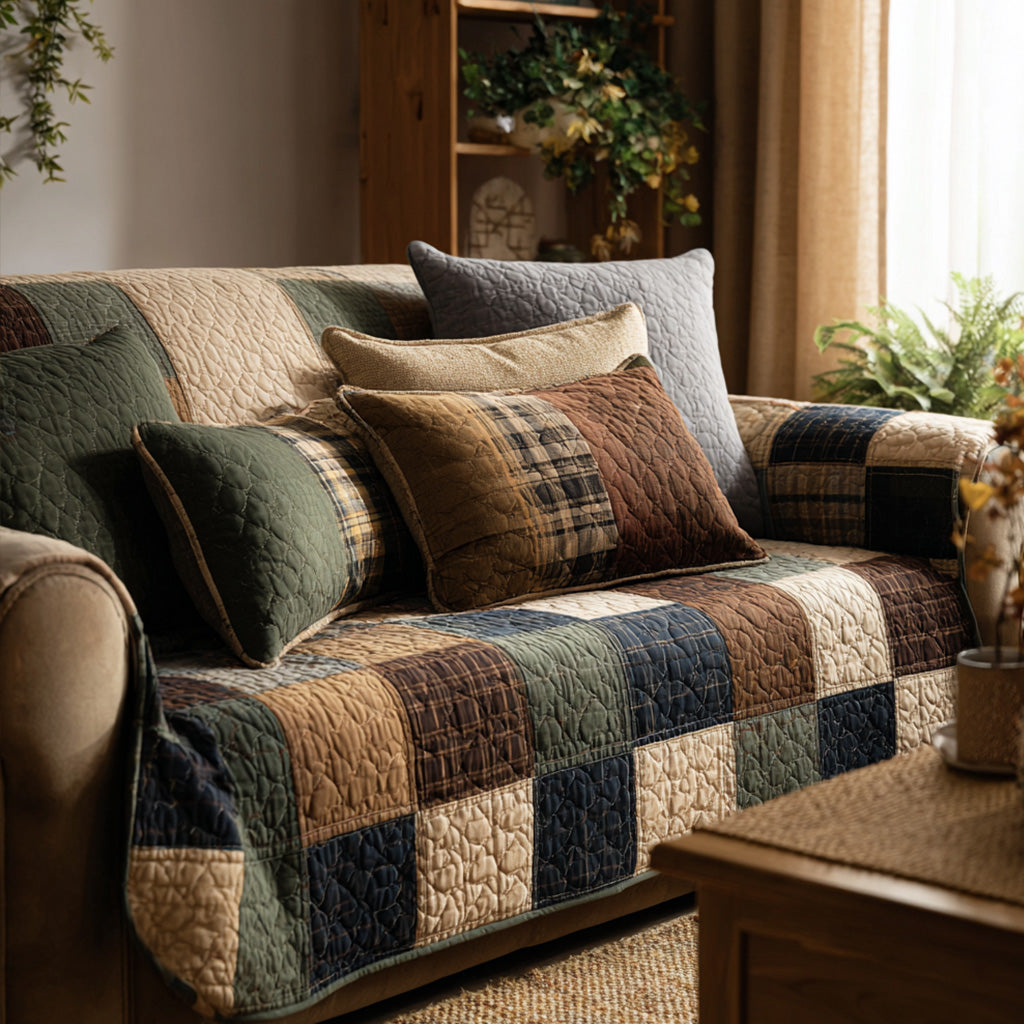 Timeless Patchwork Quilted Sofa Cover