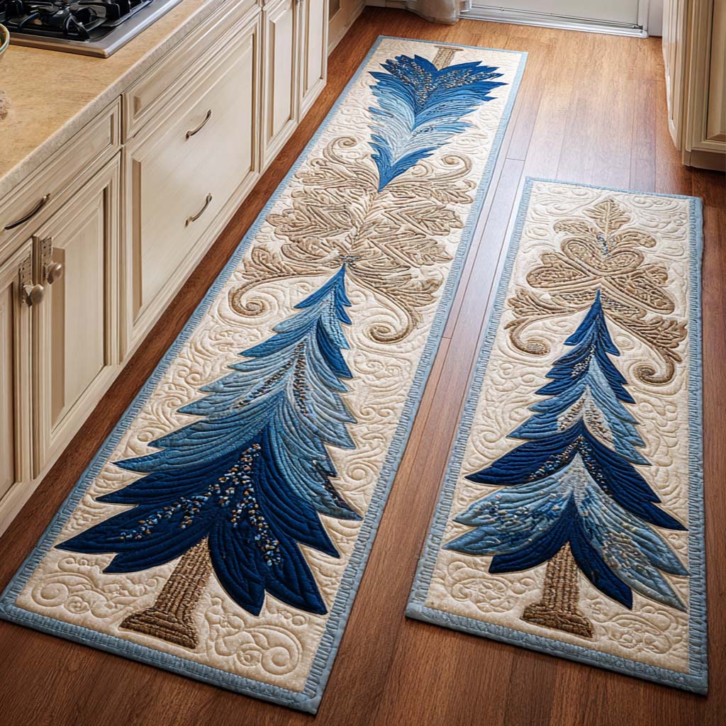 Christmas Cheer Quilted Kitchen Mat Set