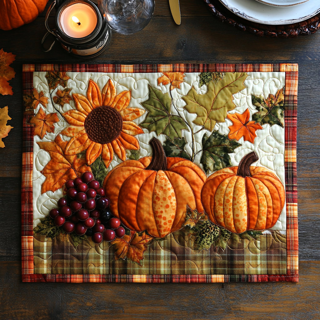 Pumpkin Parade Quilted Placemats