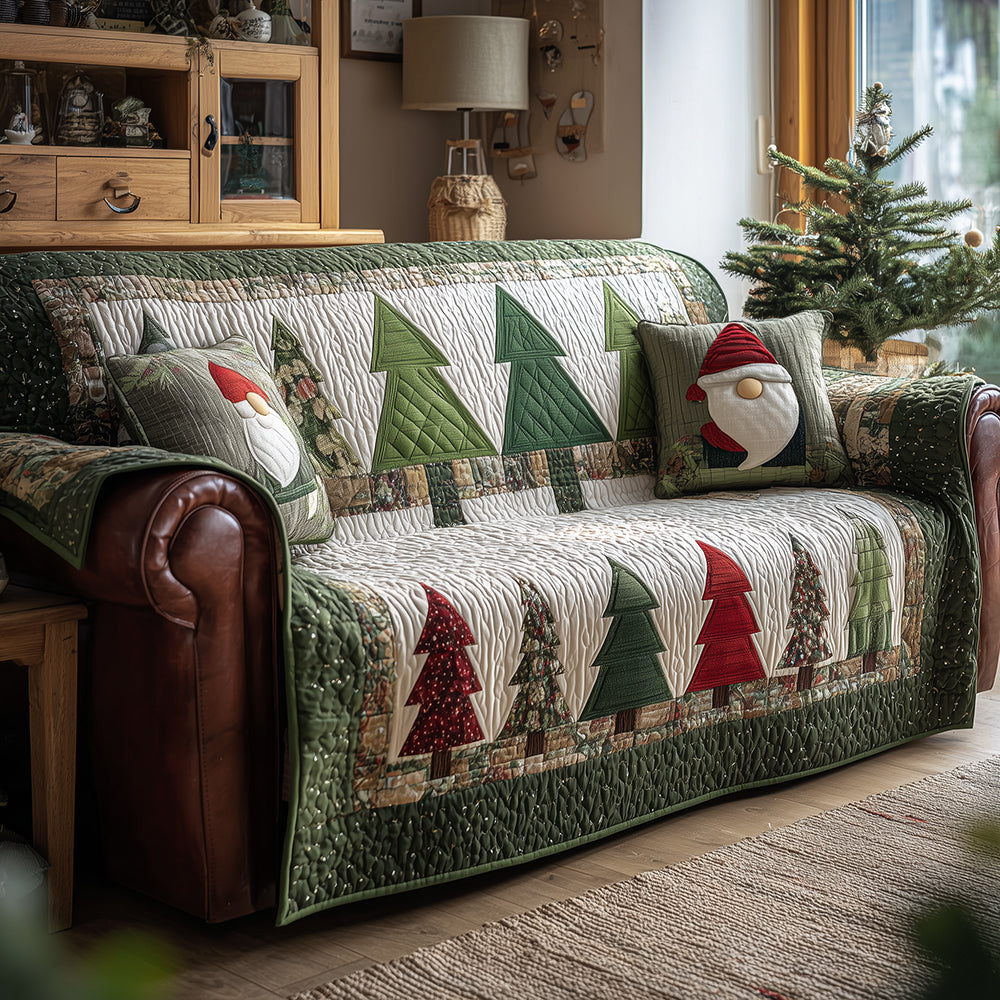Winter Pine Patchwork Quilted Sofa Cover