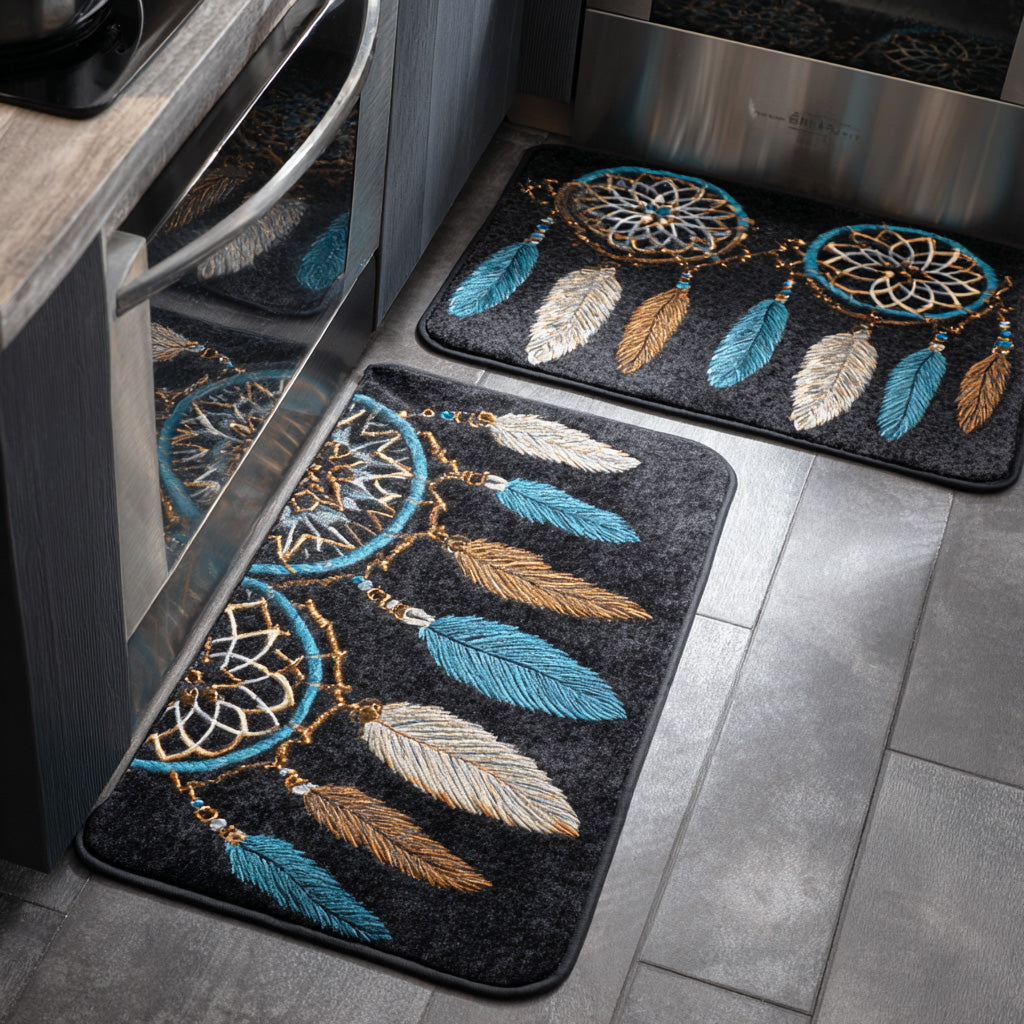Dreamcatcher Sky Quilted Kitchen Mat Set